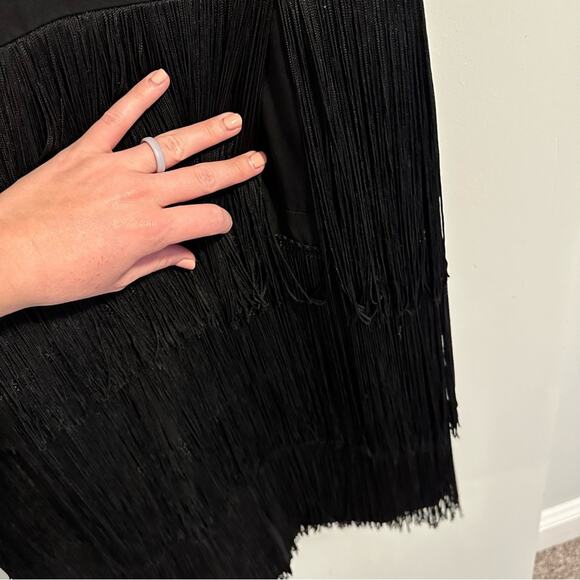 Vintage Black 1940s Handmade Flapper Frill Mini Dress XS - Picture 5 of 10